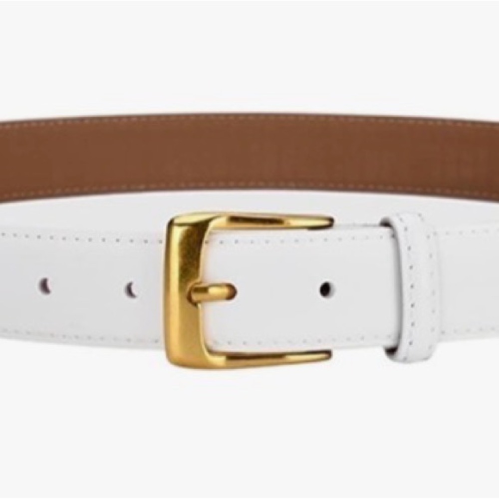 100% Genuine Ultra Soft Leather Adjustable  Belt with Solid Brass Buckle S/M